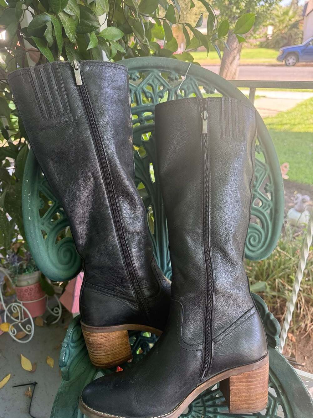 Crown Vintage Daytona Size 8.5M Black Leather Tall Riding Boots - Picture 9 of 9